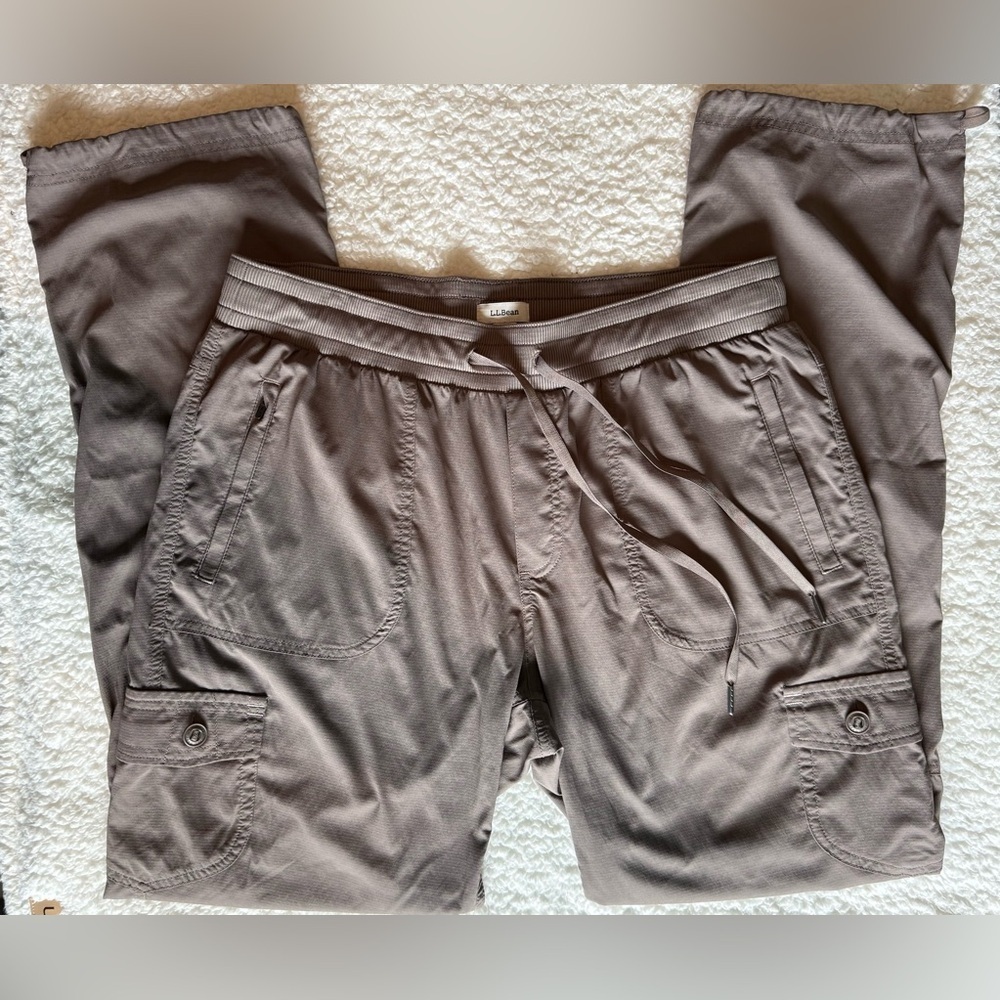 EUC L.L.Bean Men’s Stretch Tech Cargo Pants L/MT 32x32.5 Taupe Brown Nylon 🥾